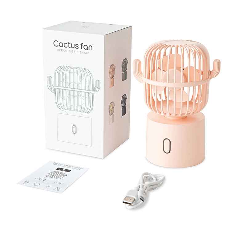 F6 Cactus Portable Mini Fan USB Shaking Head Handheld Desk Electric Fan