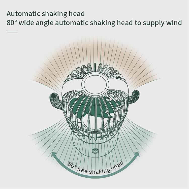 F6 Cactus Portable Mini Fan USB Shaking Head Handheld Desk Electric Fan