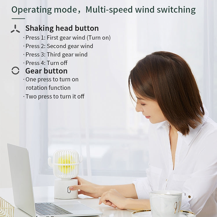 F6 Cactus Portable Mini Fan USB Shaking Head Handheld Desk Electric Fan