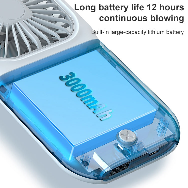 F20 Electroplating Handheld Fan Portable Desktop Folding Mute USB Hanging Neck Fan, F20 (Pink), F20 (Green), F20 (Blue), F20 (White)