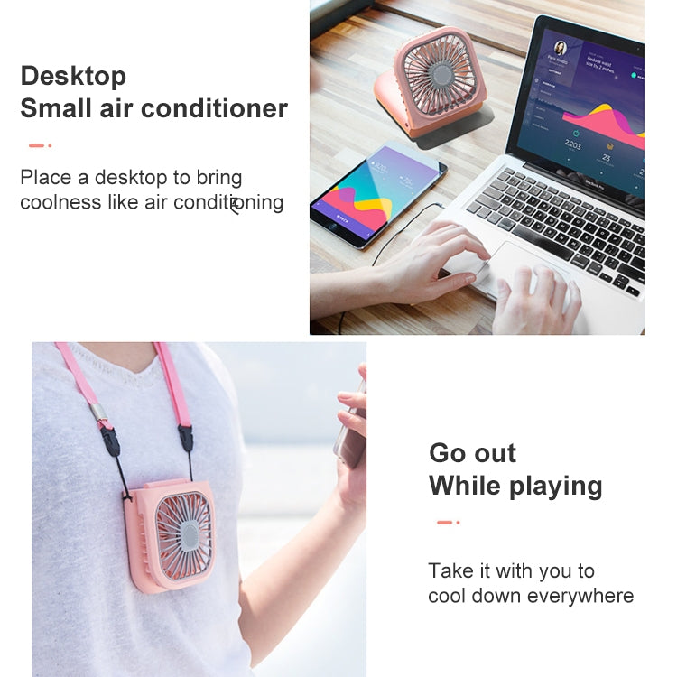 F20 Electroplating Handheld Fan Portable Desktop Folding Mute USB Hanging Neck Fan, F20 (Pink), F20 (Green), F20 (Blue), F20 (White)