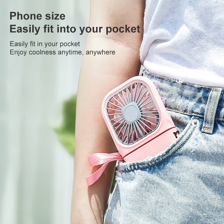 F20 Electroplating Handheld Fan Portable Desktop Folding Mute USB Hanging Neck Fan, F20 (Pink), F20 (Green), F20 (Blue), F20 (White)