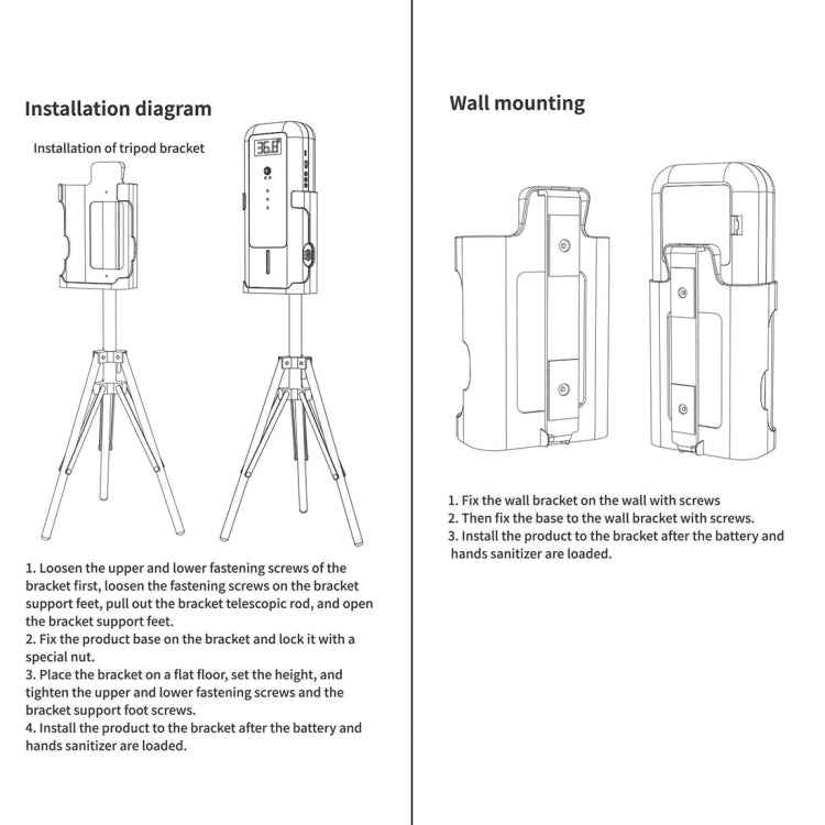 YAD-001 Infrared Thermometer + Automatic Infrared Sensor Sterilization Dispenser with Tripod Mount Holder
