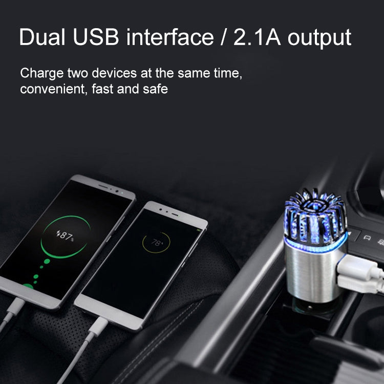 2 in 1 Car Negative-ion  Aromatherapy Air Purifier Humidifier + Dual USB Port Car Charger