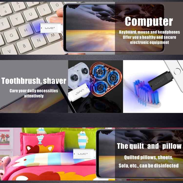 8 Pin Ultra Portable Germicidal Lights Smartphone UV Sanitizer