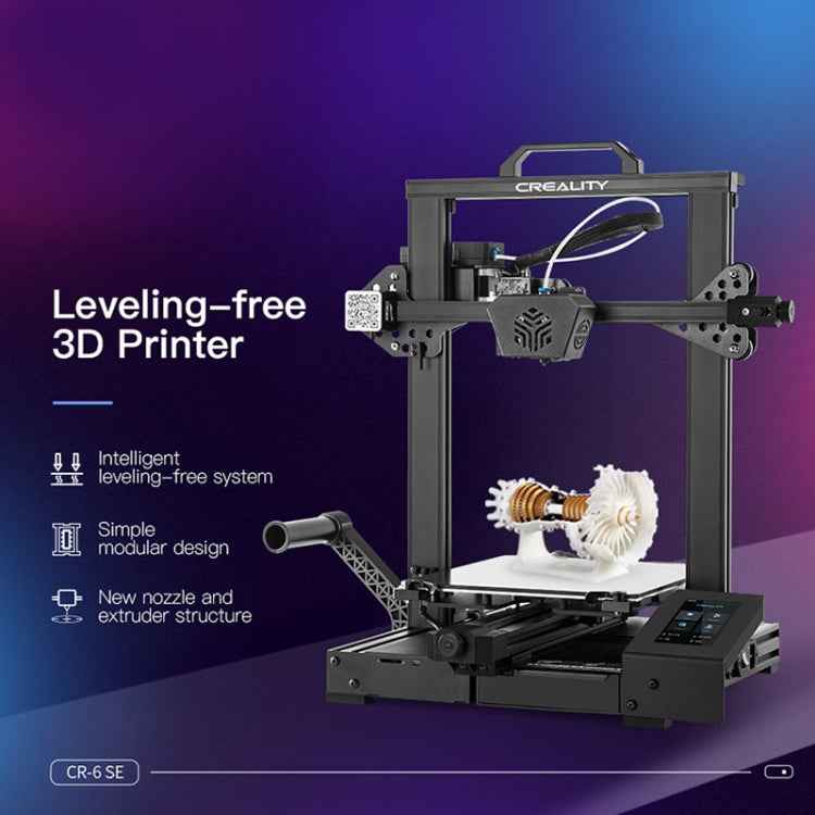 CREALITY CR-6 SE 350W Intelligent Leveling-free DIY 3D Printer, Print Size : 23.5 x 23.5 x 25cm, EU Plug