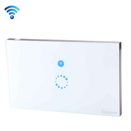 Sonoff  Touch 120mm 1 Gang Tempered Glass Panel Wall Switch Smart Home Light Touch Switch, Compatible with Alexa and Google Home, AC 90V-250V 400W 2A