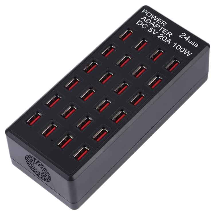 100W 24 USB Ports Fast Charger Station Smart Charger with LED Indicator AC 100-240V, US Plug