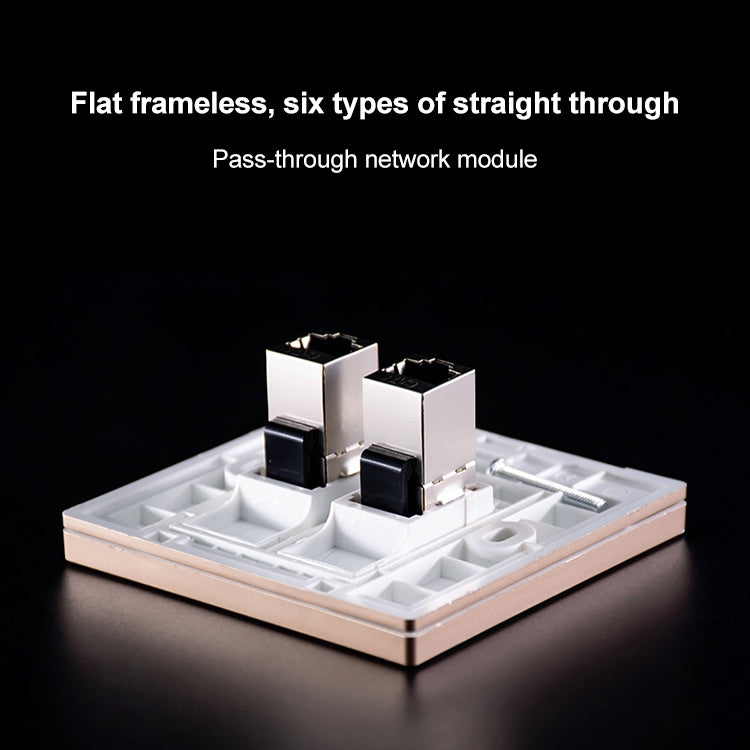 CAT.6 Shielded Pass-through Network Module, Single Port Panel + Shielded Pass-through, Single Port Panel+Shielded Pass-through