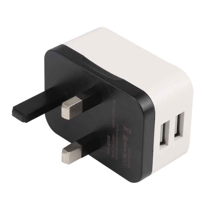 WN-2018 Dual USB Travel Charger Power Adapter Socket, UK Plug