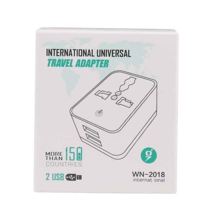 WN-2018 Dual USB Travel Charger Power Adapter Socket, UK Plug