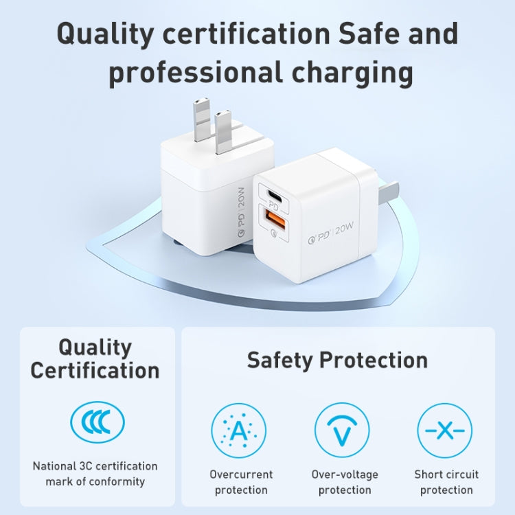 MOMAX UM36 PD 20W USB-C / Type-C + USB Fast Charger Power Adapter, CN Plug