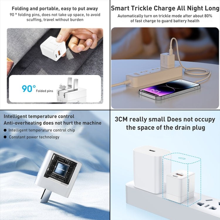 MOMAX UM36 PD 20W USB-C / Type-C + USB Fast Charger Power Adapter, CN Plug