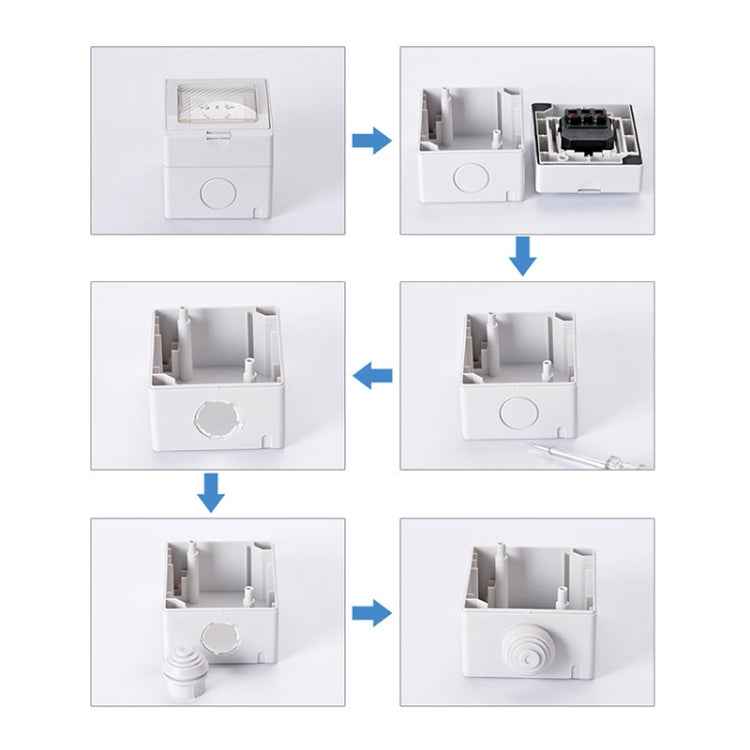 Outdoor IP55 Waterproof Double-connection Socket, EU Plug