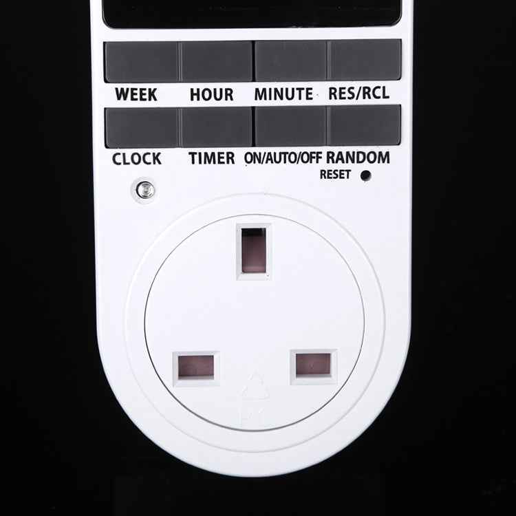 AC 230V Smart Home Plug-in LCD Display Clock Summer Time Function 12/24 Hours Changeable Timer Switch Socket, UK Plug