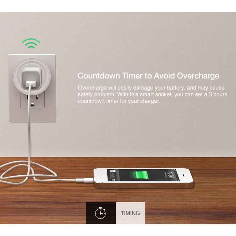 SA-003 10A Mini WiFi Plug Timing Smart Socket Works with Alexa & Google Home, AC 100-240V, US Plug