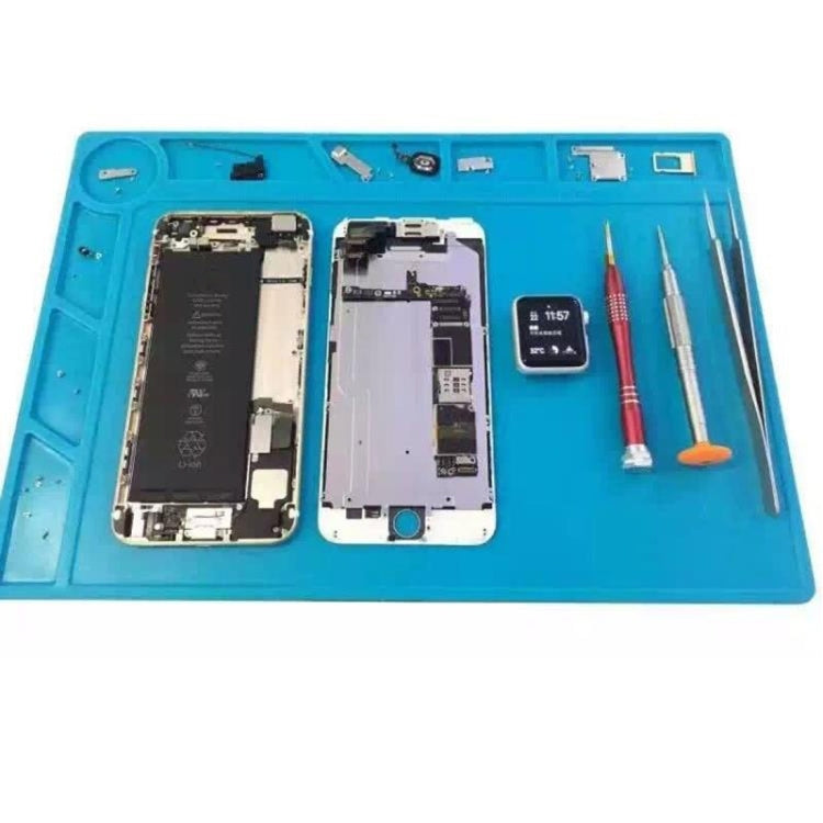 Maintenance Platform High Temperature Heat-resistant Repair Insulation Pad Silicone Mats with Screws Position, Size: 35cm x 25cm, 35cm x 25cm Blue, 35cm x 25cm Black
