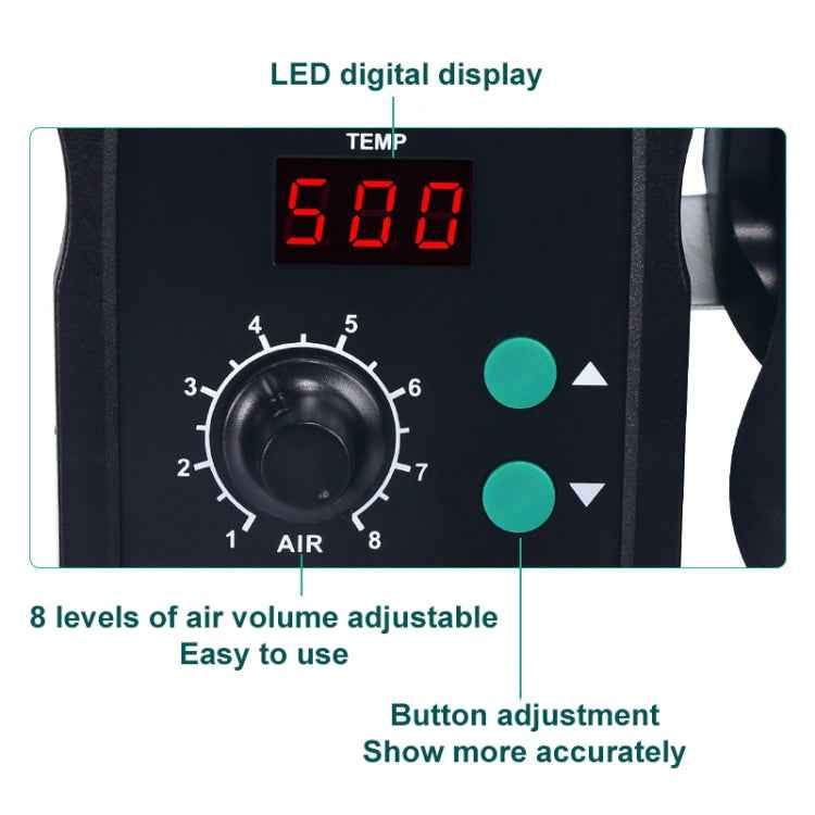 YIHUA 858D AC 220V LED Display Adjustable Temperature Hot Air Gun
