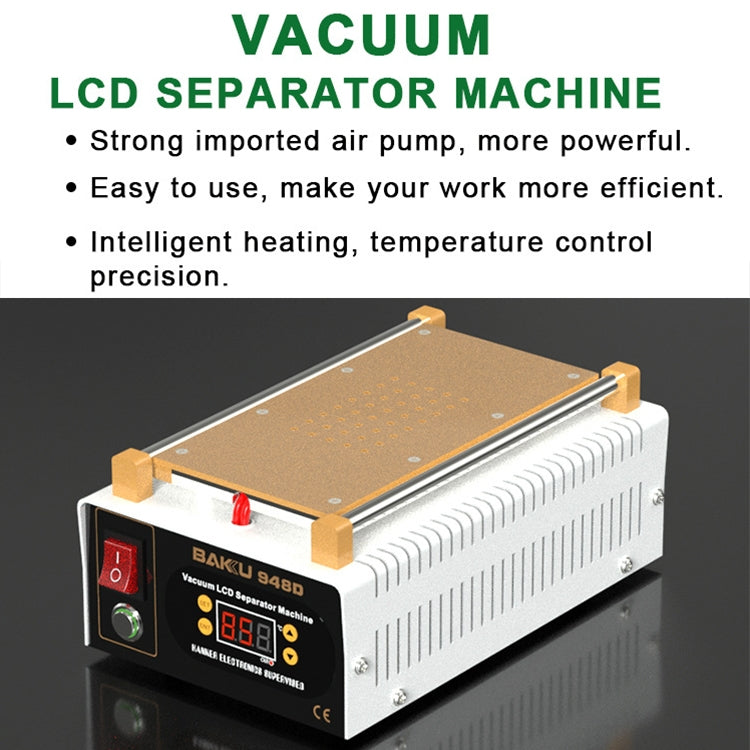 BAKU BK-948D 500W Vacuum Anti-static LCD Touch Panel Separator Machine, AC 220V EU Plug, BK-948D 500W 220V EU Plug