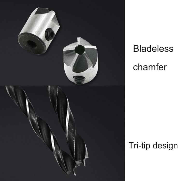 7 in 1 Woodworking Countersink Chamfer Three-Pointed High-Speed Steel Drill Bits Set, 3-10mm