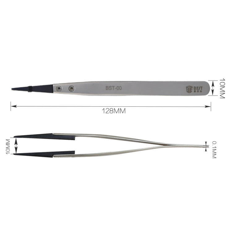 BEST BST-00 Straight Head Tweezers for Mobile Phone / Computer Repair, BST-00