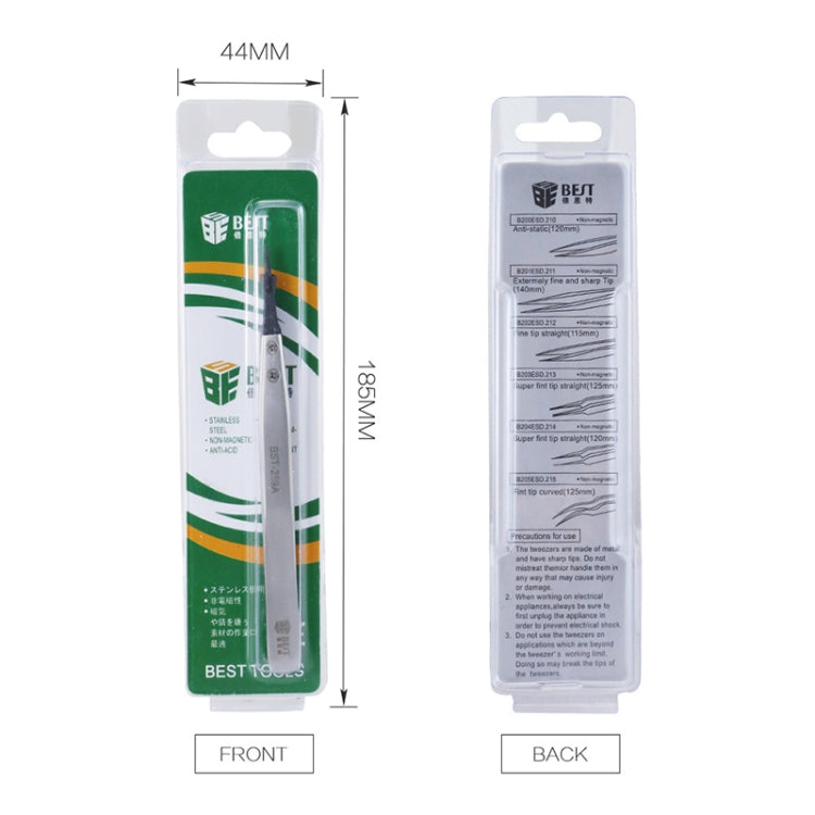 BEST BST-259A  Stainless Steel Snti Static Tweezer, BST-259A