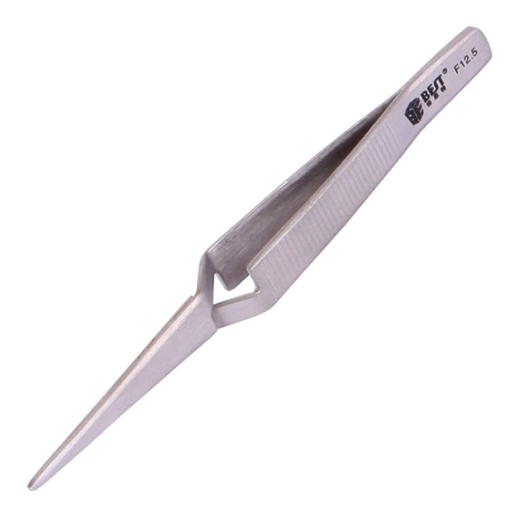 BEST BST-F12.5  Stainless Steel Self Closed Straight Laboratory Tweezers, BST-F12.5