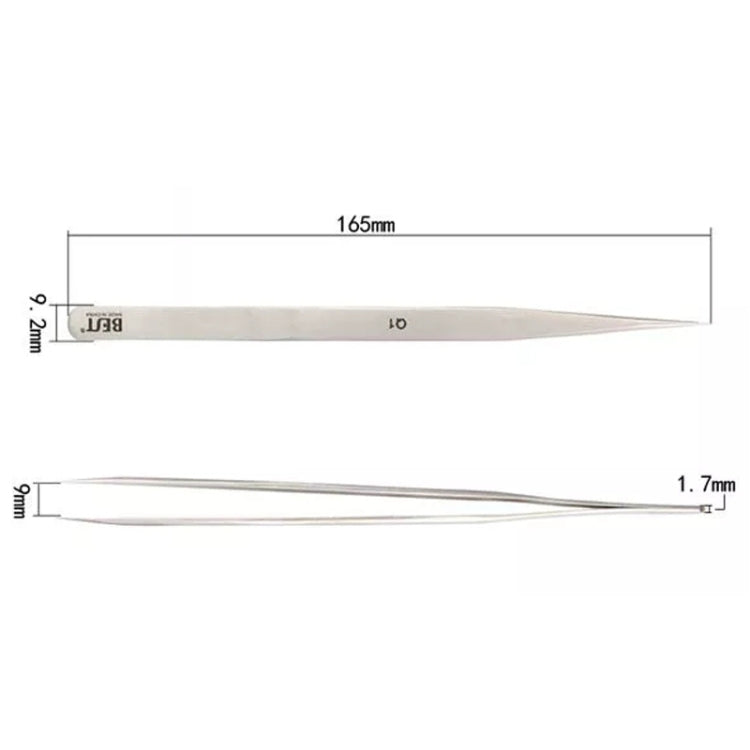 BEST BST-Q1 Brushed stainless steel tweezers, BST-Q1