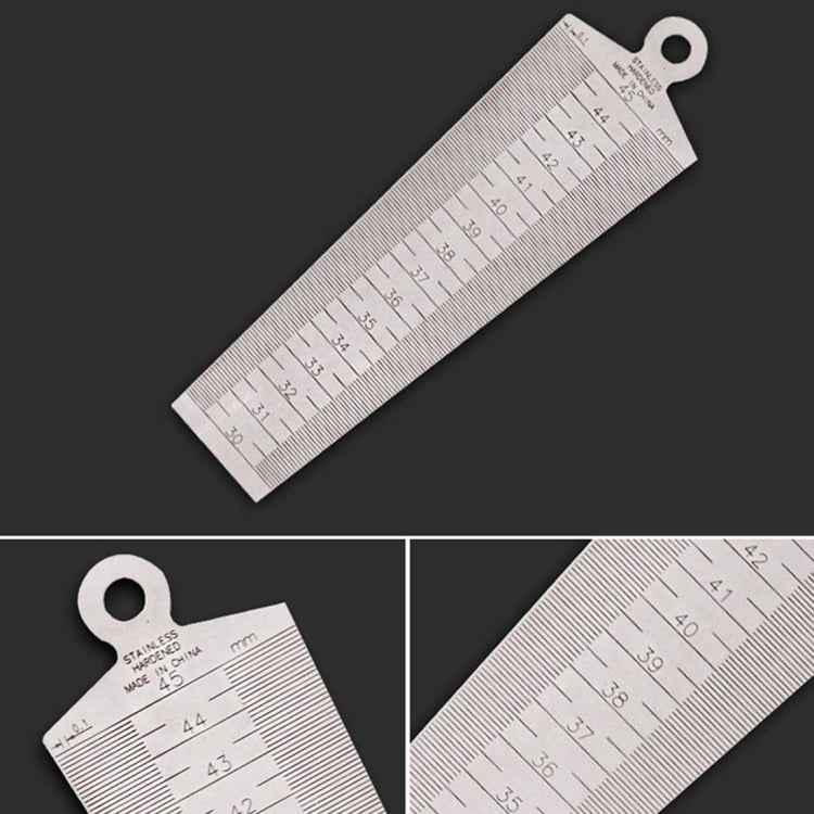 Wedge Feeler Gap 30-45mm Stainless Steel Ruler Inspection Taper Gauge Metric Measure Tool
