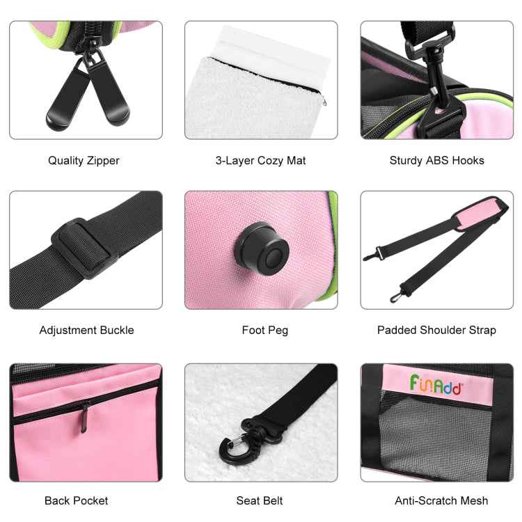 FUNADD Pet Travel Carrier Bag Shoulder Foldable Tote Bag