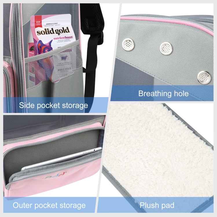 FUNADD Fold Breathable Pet Backpack Outdoor Shoulders Cat Bag