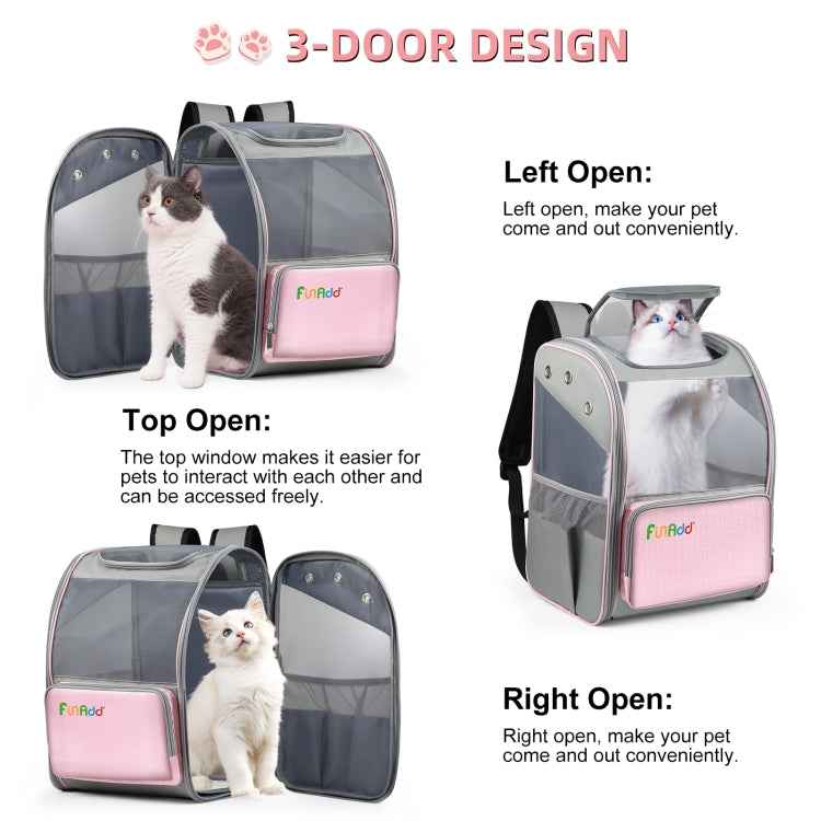 FUNADD Fold Breathable Pet Backpack Outdoor Shoulders Cat Bag