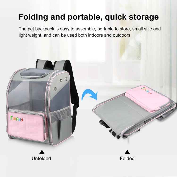 FUNADD Fold Breathable Pet Backpack Outdoor Shoulders Cat Bag