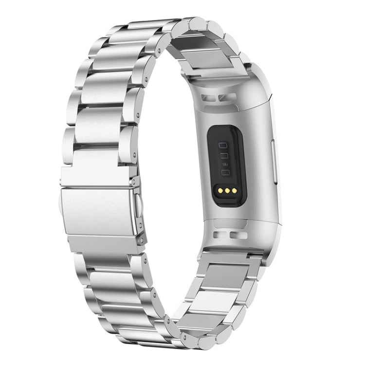 Three Beads Slingshot Buckle Solid Stainless Steel Watch Band for Fitbit Charge 4