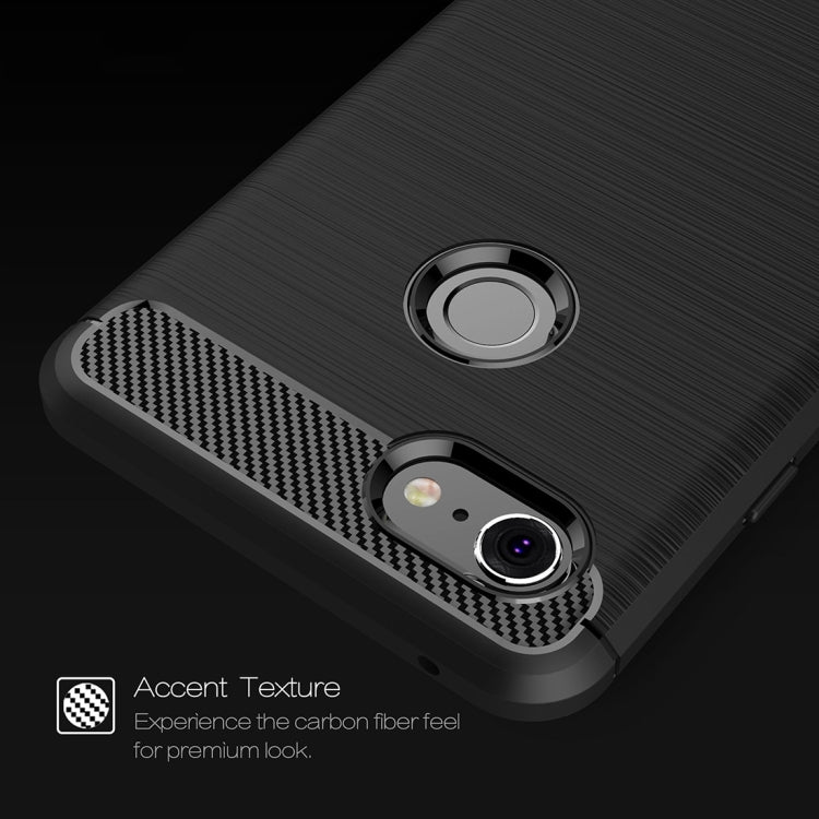Brushed Texture Carbon Fiber Shockproof TPU Case for Google Pixel 3 XL, For Google Pixel 3 XL