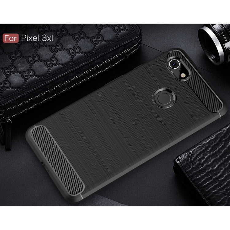 Brushed Texture Carbon Fiber Shockproof TPU Case for Google Pixel 3 XL, For Google Pixel 3 XL