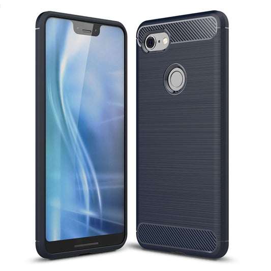 Brushed Texture Carbon Fiber Shockproof TPU Case for Google Pixel 3 XL