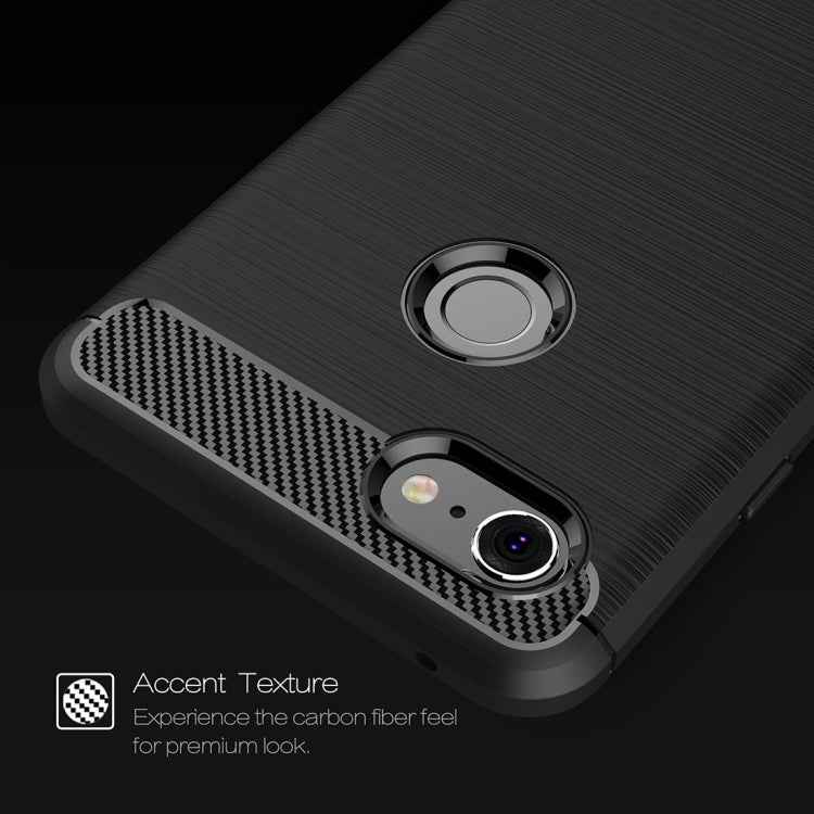 Brushed Texture Carbon Fiber Shockproof TPU Case for Google Pixel 3 XL