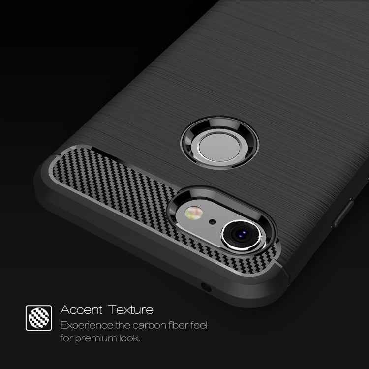 Brushed Texture Carbon Fiber Shockproof TPU Case for Google Pixel 3
