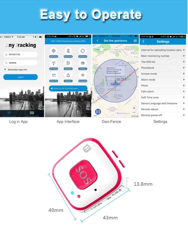 REACHFAR V28 Necklace Style GSM Mini LBS WiFi AGPS Tracker SOS Communicator