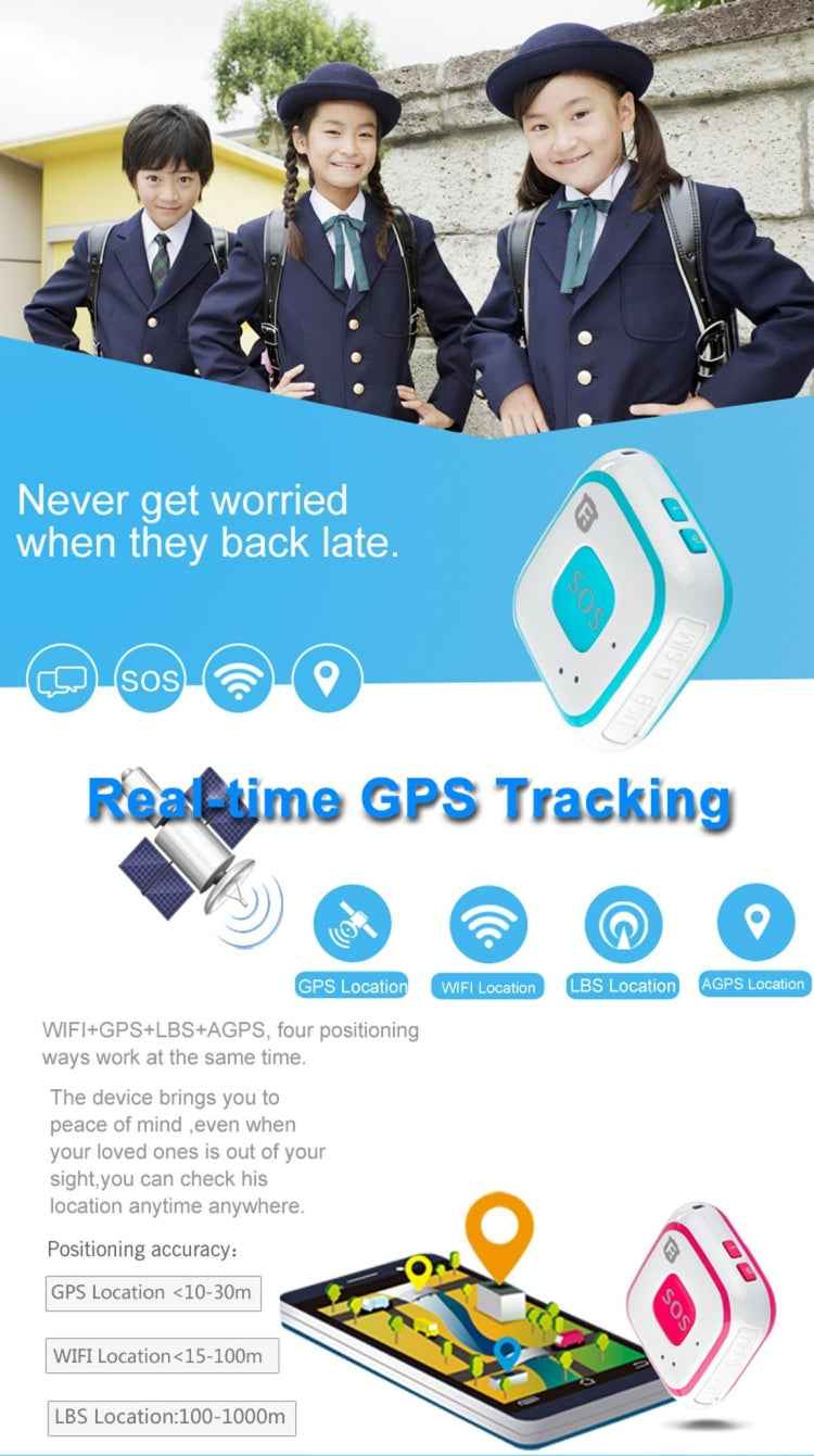 REACHFAR V28 Necklace Style GSM Mini LBS WiFi AGPS Tracker SOS Communicator