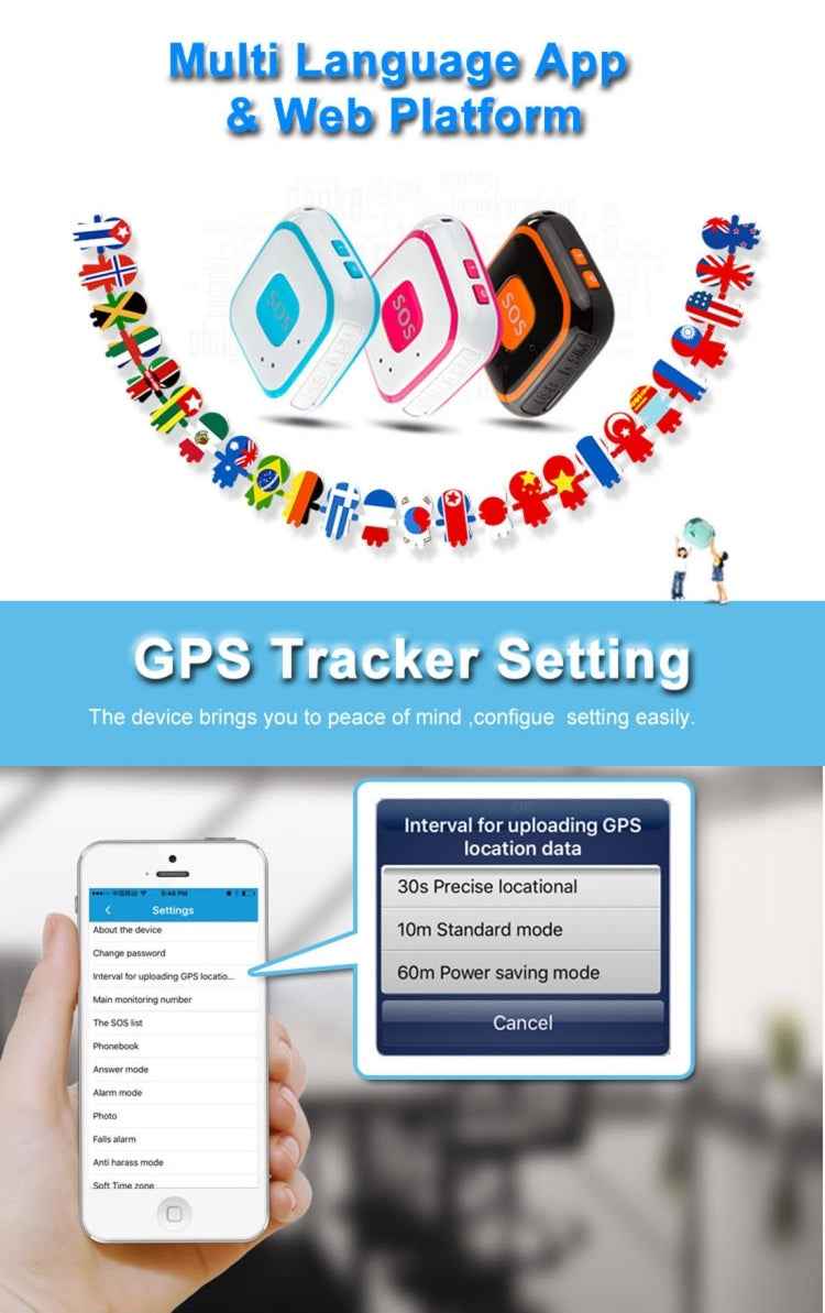 V28 Necklace Style GSM Mini LBS WiFi AGPS Tracker SOS Communicator