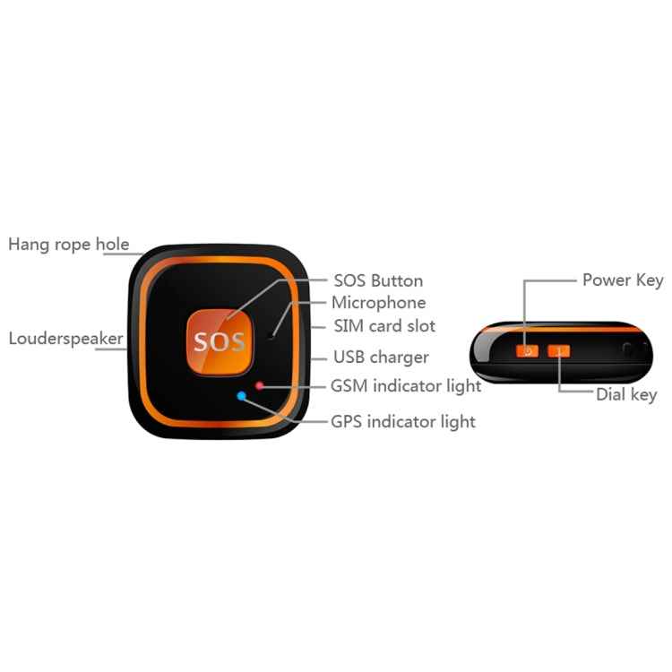 V28 Necklace Style GSM Mini LBS WiFi AGPS Tracker SOS Communicator