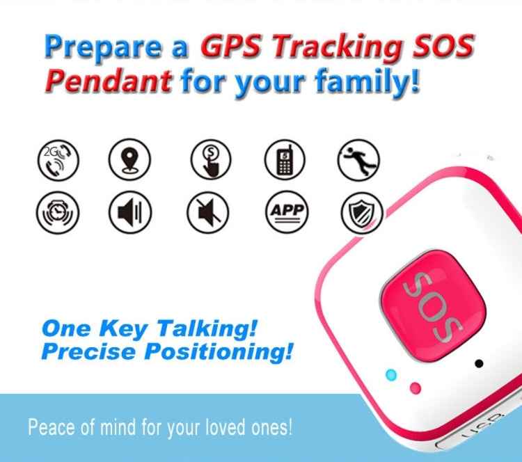 V28 Necklace Style GSM Mini LBS WiFi AGPS Tracker SOS Communicator