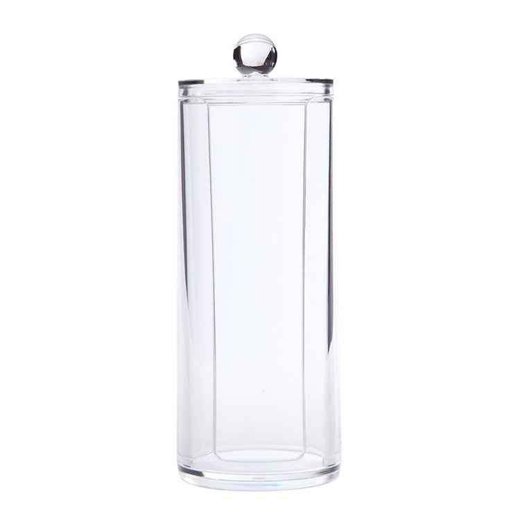 Transparent Heightened Round Plastic Cosmetic Box Cotton Pads Storage Box