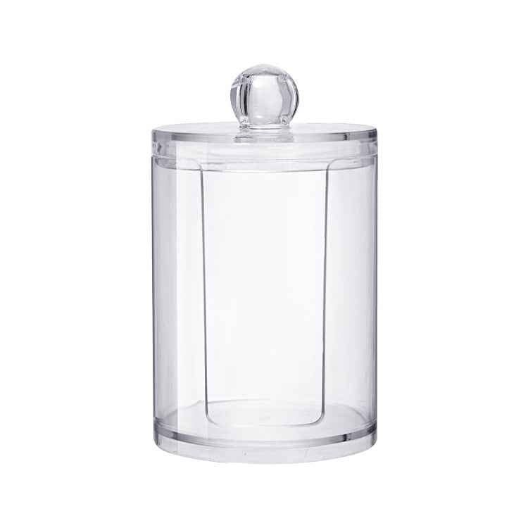 Transparent Round Plastic Cosmetic Box Cotton Pads Storage Box