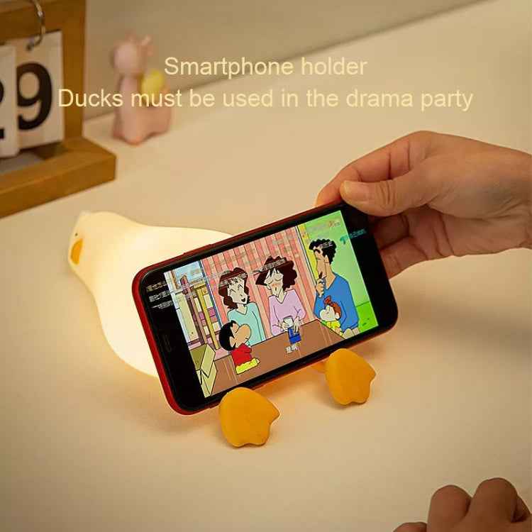 1W USB Charging LED Lie Flat Duck Silicone Touch Sensing Night Light