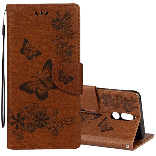 For Huawei  Mate 10 Lite Vintage Embossed Floral Butterfly Pattern Horizontal Flip Leather Case with Card Slot & Holder & Wallet & Lanyard