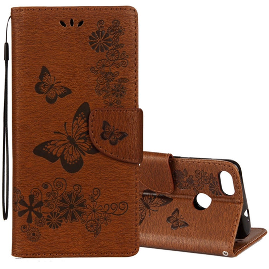 For Huawei  P9 Lite Mini Vintage Embossed Floral Butterfly Pattern Horizontal Flip Leather Case with Card Slot & Holder & Wallet & Lanyard