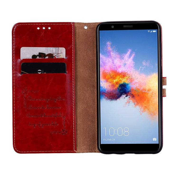 For Huawei Honor Play 7X Business Style Oil Wax Texture Horizontal Flip Leather Case with Holder & Card Slots & Wallet